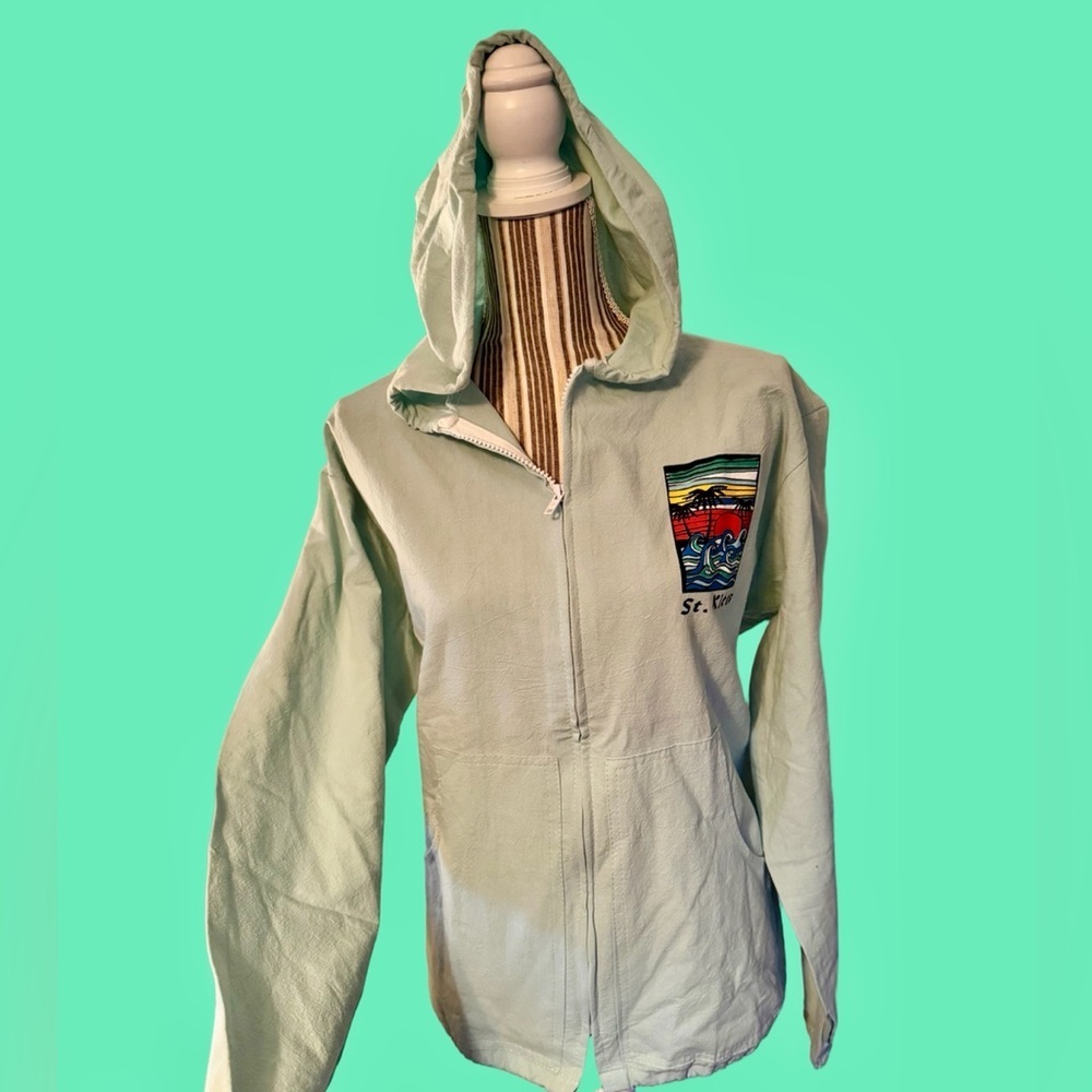 NWT Yacht Club Light Green Hoodie with Vibrant Graphic size medium